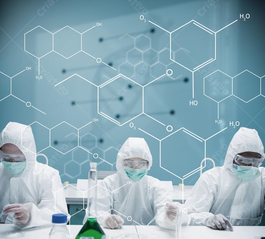 Cientistas em laboratório pesquisa científica