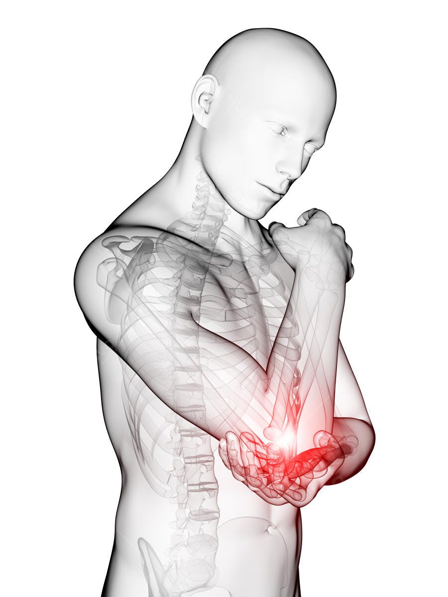 Dor no cotovelo homem anatomia