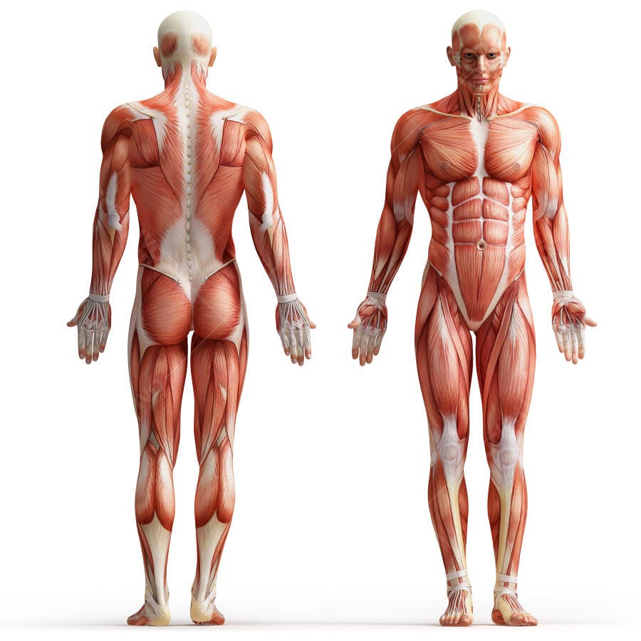Anatomia Humana Masculina Vista Frontal e Posterior