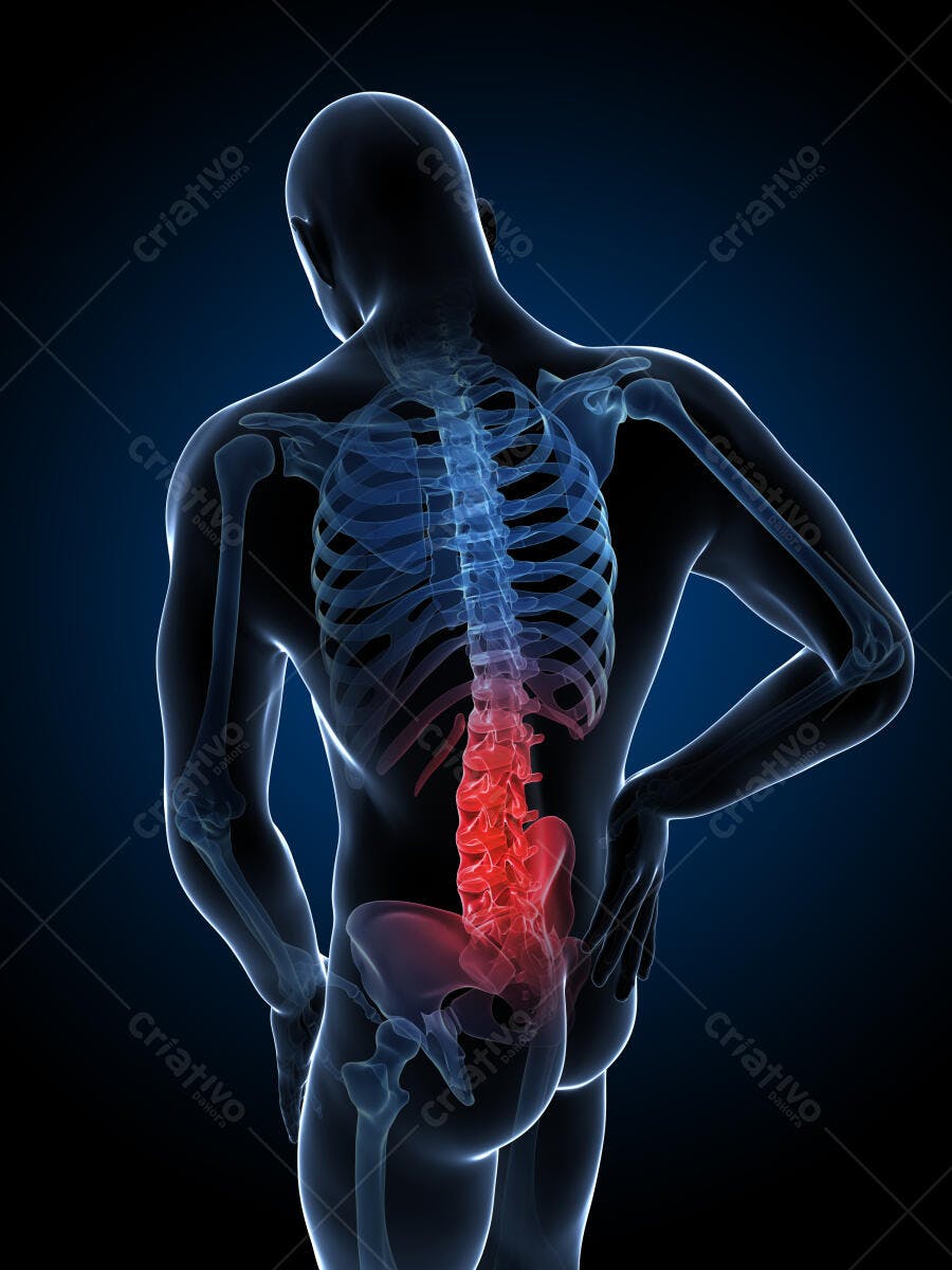 Dor lombar coluna vertebral humana