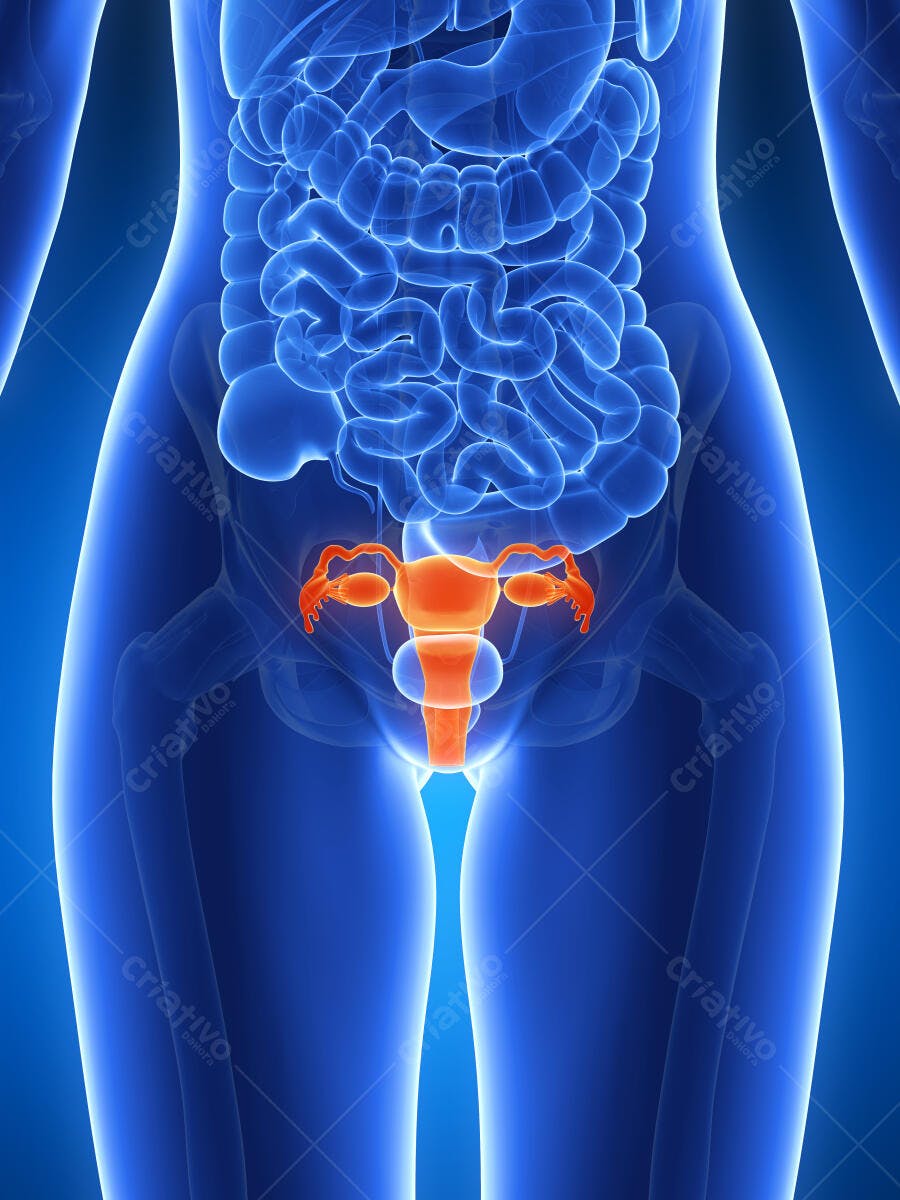 Sistema reprodutor feminino anatomia 3D