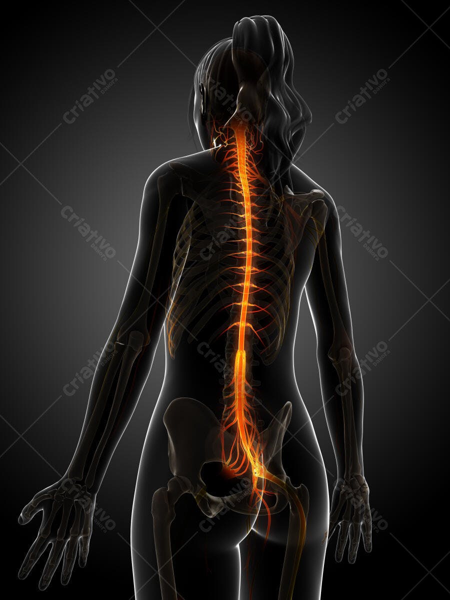 Coluna Vertebral Feminina Sistema Nervoso