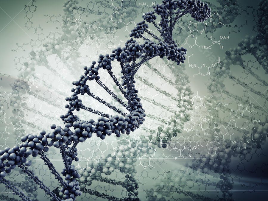 Molécula de DNA 3D fundo científico