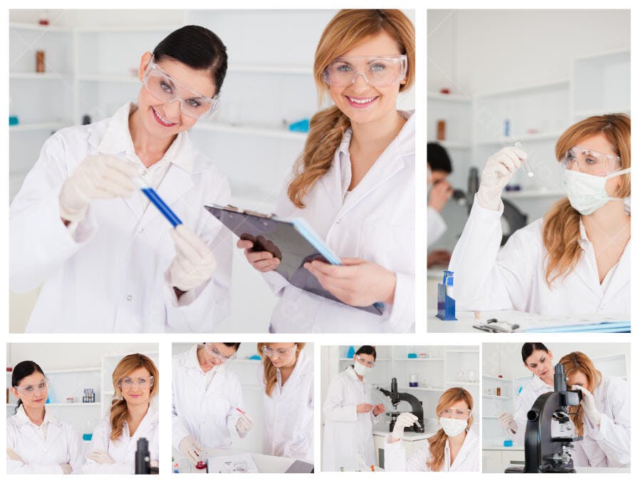Cientistas mulheres em laboratório de pesquisa