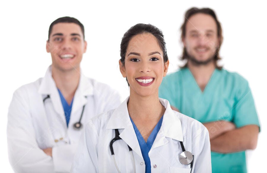 Médicos sorrindo equipe médica retrato