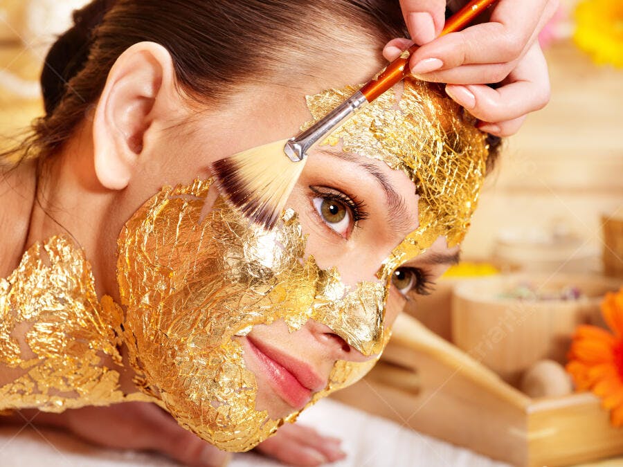 Tratamento facial ouro máscara beleza spa