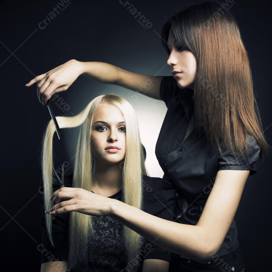Corte de cabelo loiro salão beleza