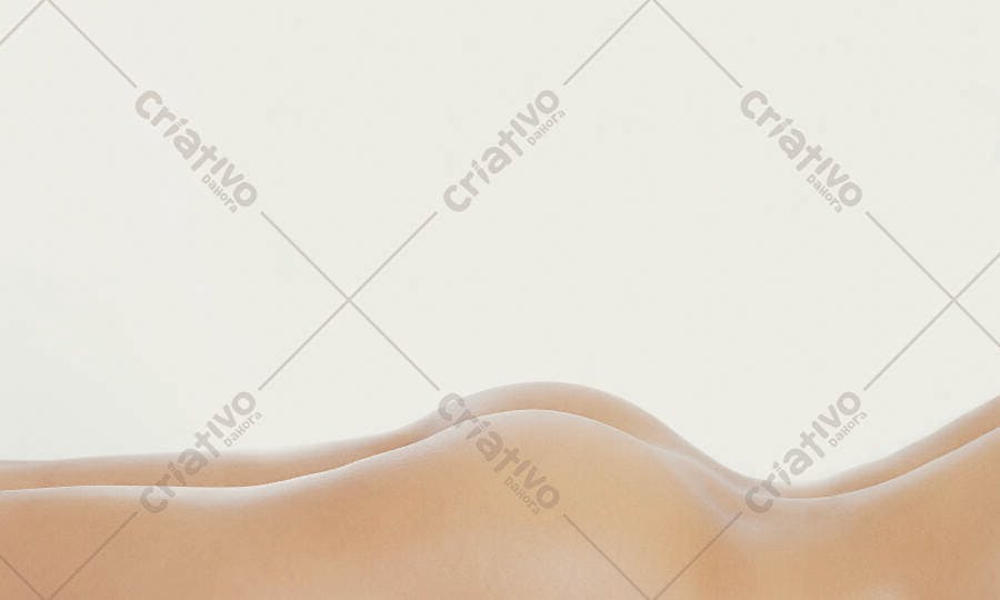 Corpo feminino nu de costas fundo branco