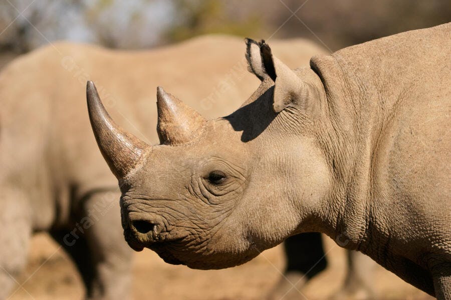 Rinoceronte Negro na África retrato