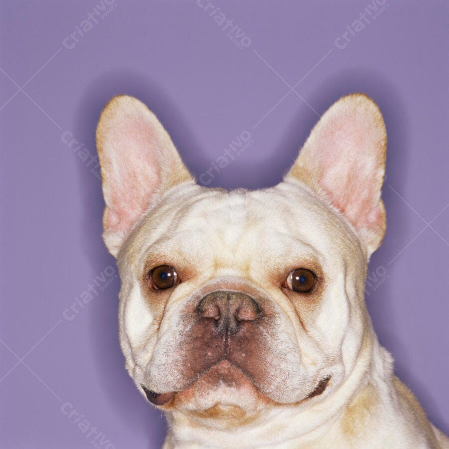 Buldogue Francês Creme fundo Lilás