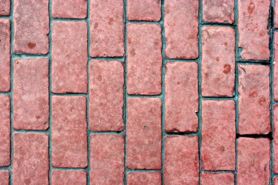 Pavimentação de tijolos vermelhos textura