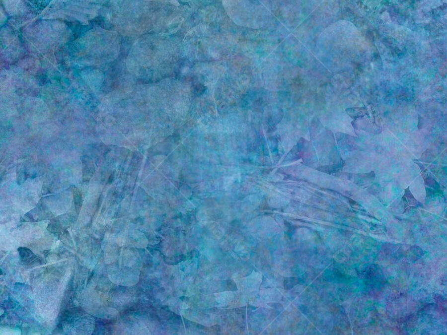 Textura Abstrata Azul com Folhas