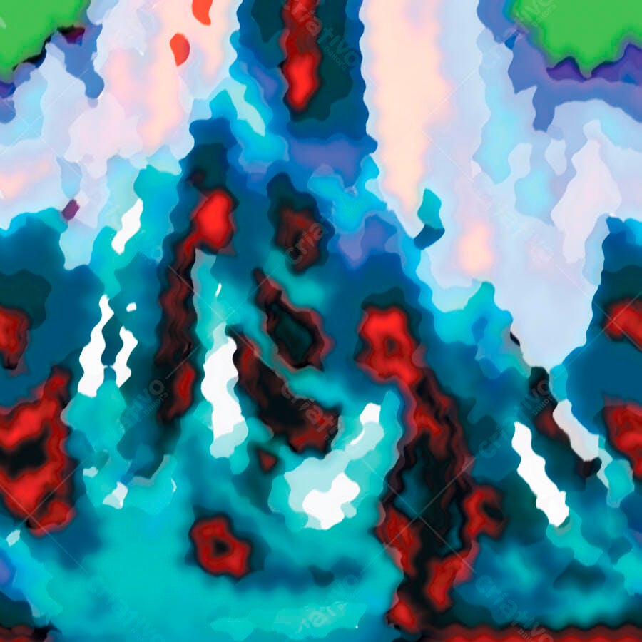 Arte Abstrata Azul Vermelho e Branco