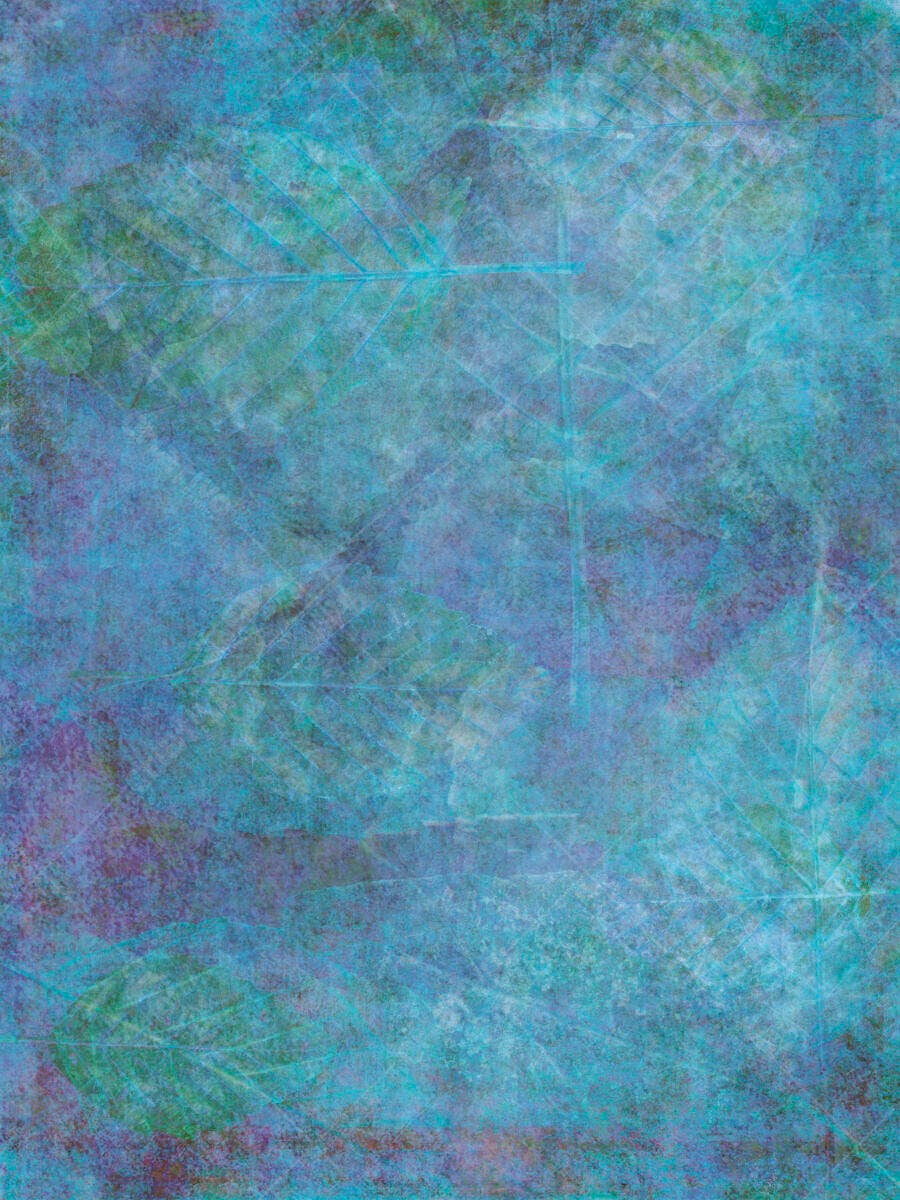 Textura Abstrata Folhas Azuis e Verdes
