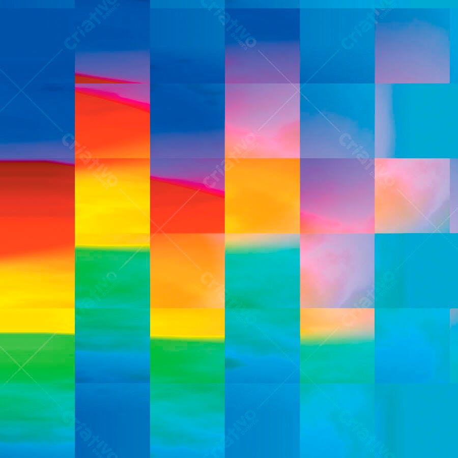 Paisagem Abstrata Cores Vibrantes