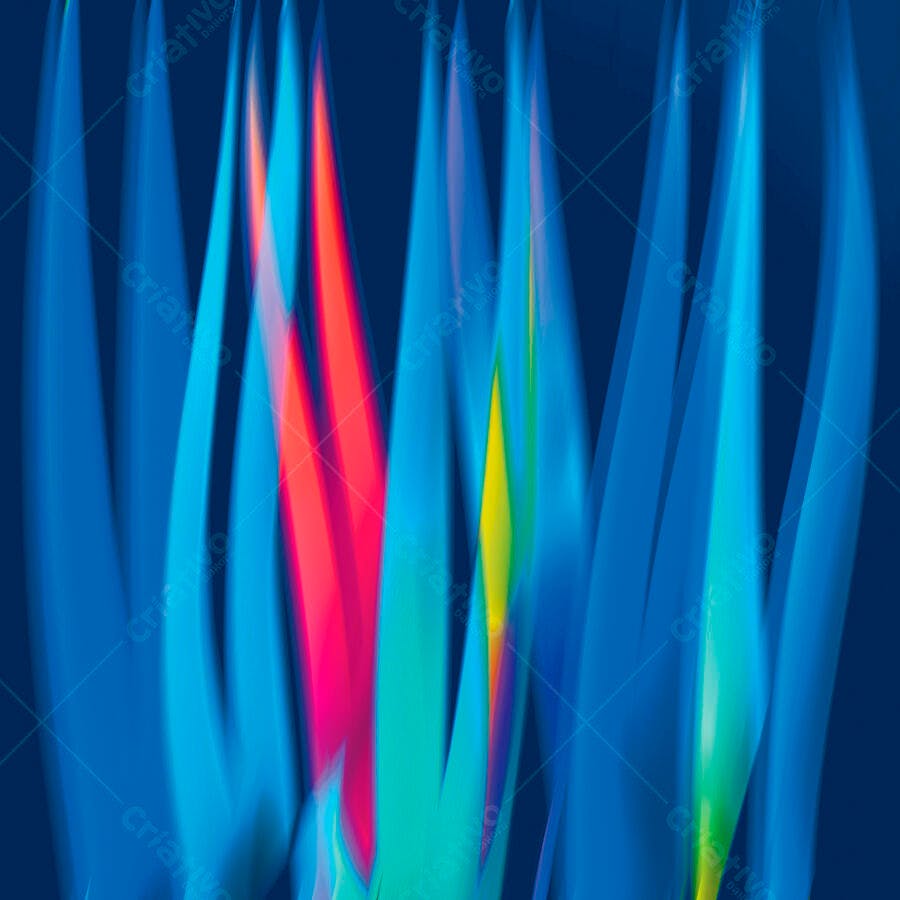 Chamas abstratas azuis vermelhas e amarelas