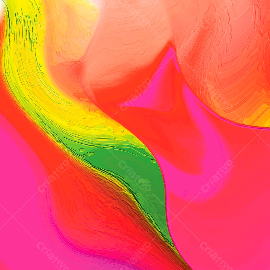 Arte Abstrata Vermelha Amarela e Verde