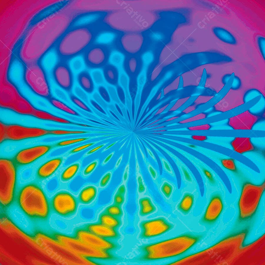 Arte Abstrata Azul e Laranja em Explosão