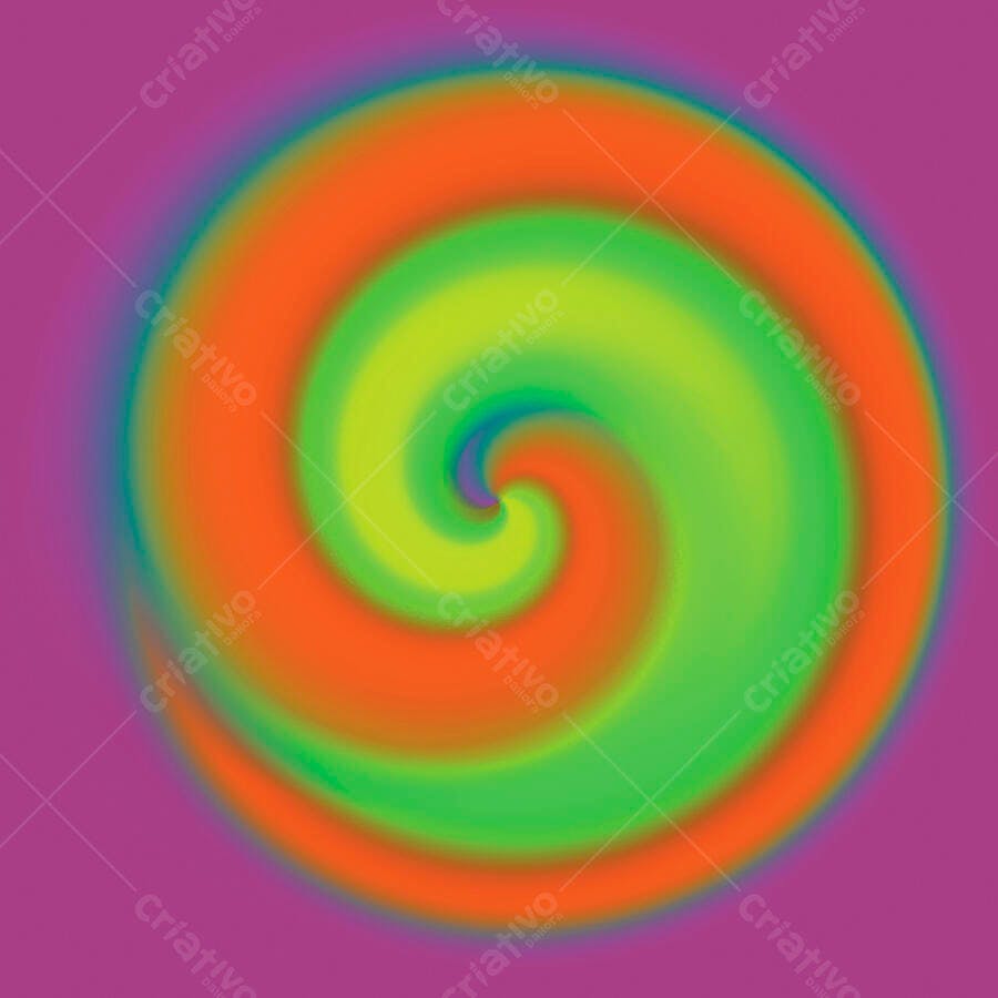 Espiral Abstrata Laranja e Verde