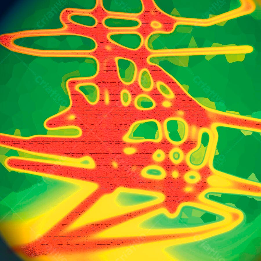 Arte Abstrata Vermelho e Verde
