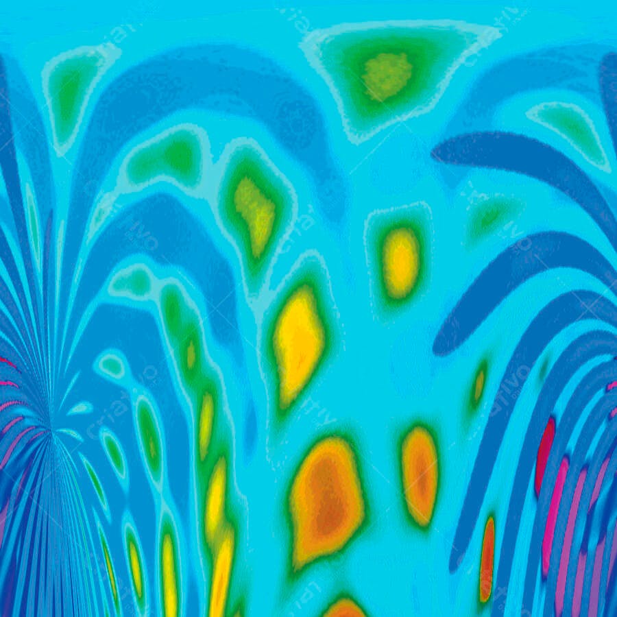 Arte Abstrata Azul Verde Amarelo