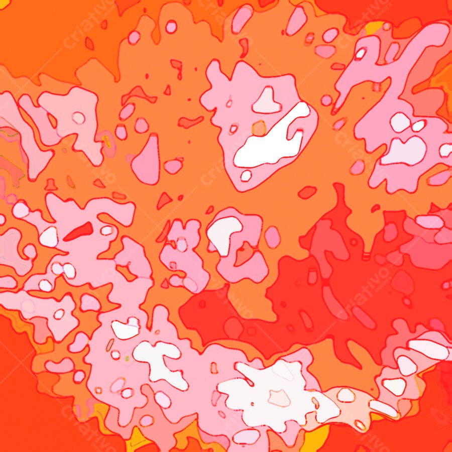 Arte Abstrata tons laranja e rosa