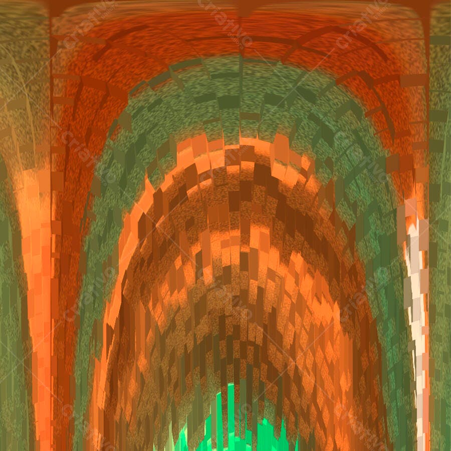Arte Abstrata Laranja Verde