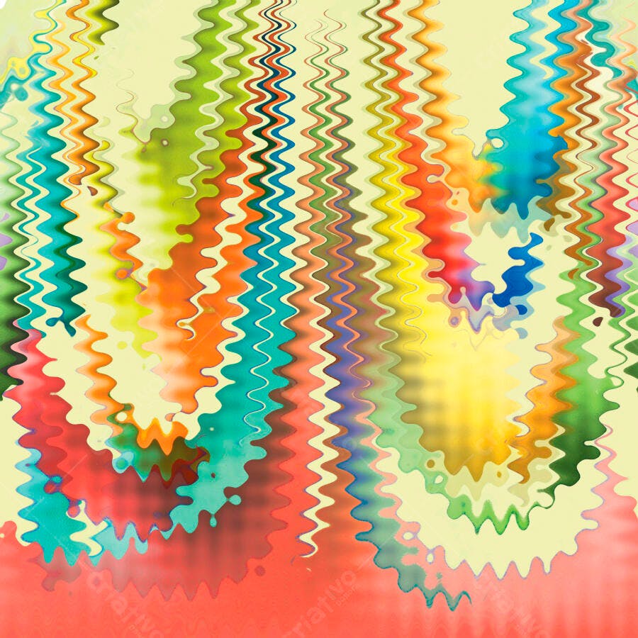 Abstract colorido com ondas e respingos