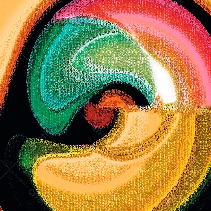 Arte Abstrata com Tons Verde e Dourado