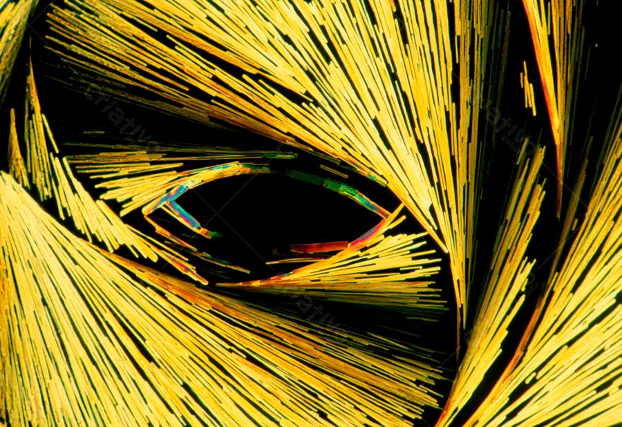 Cristais Microscópicos Amarelos e Verdes