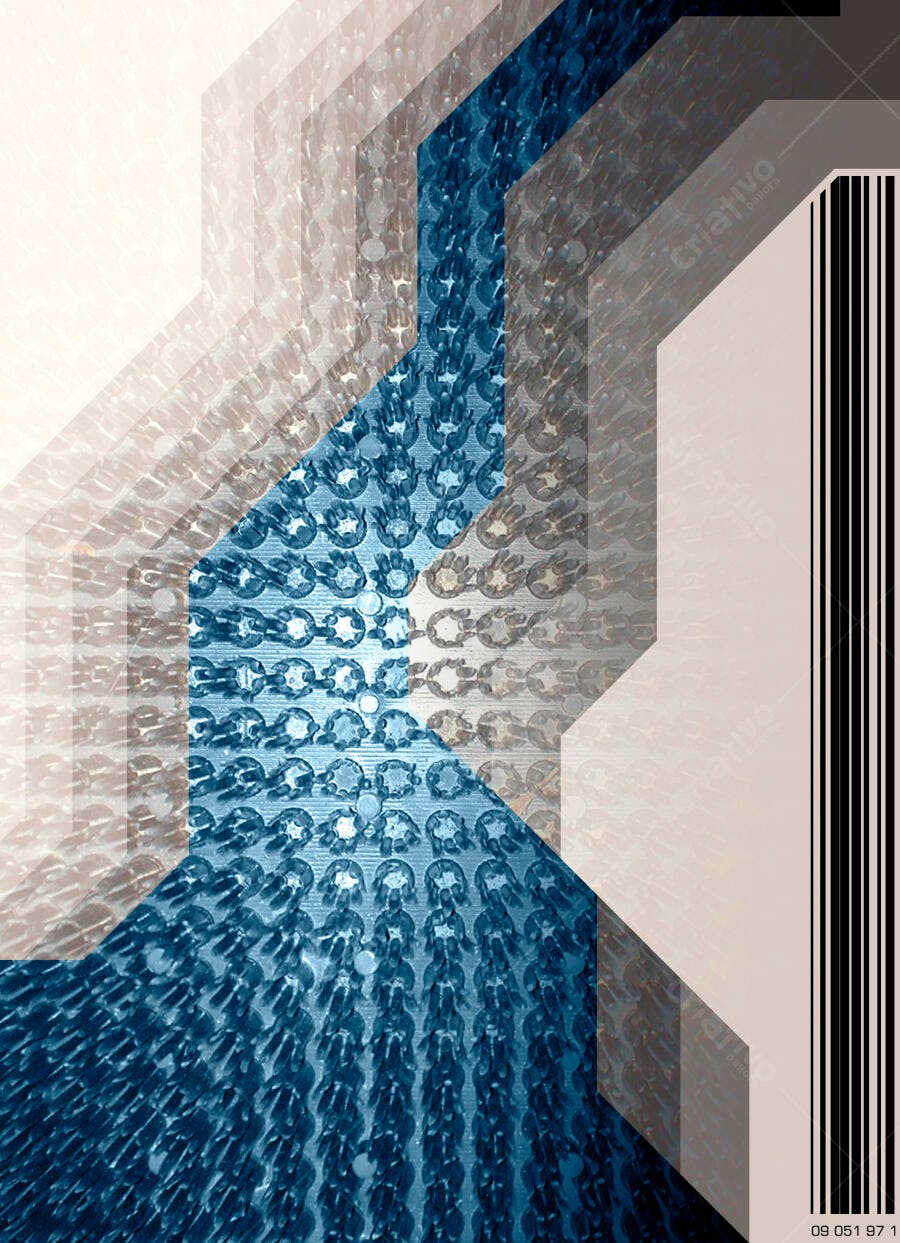 Arte Abstrata Azul e Bege Padrão Geométrico