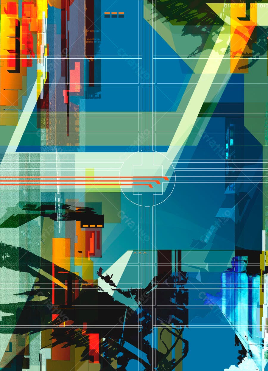 Arte Abstrata Geométrica Cores Vibrantes