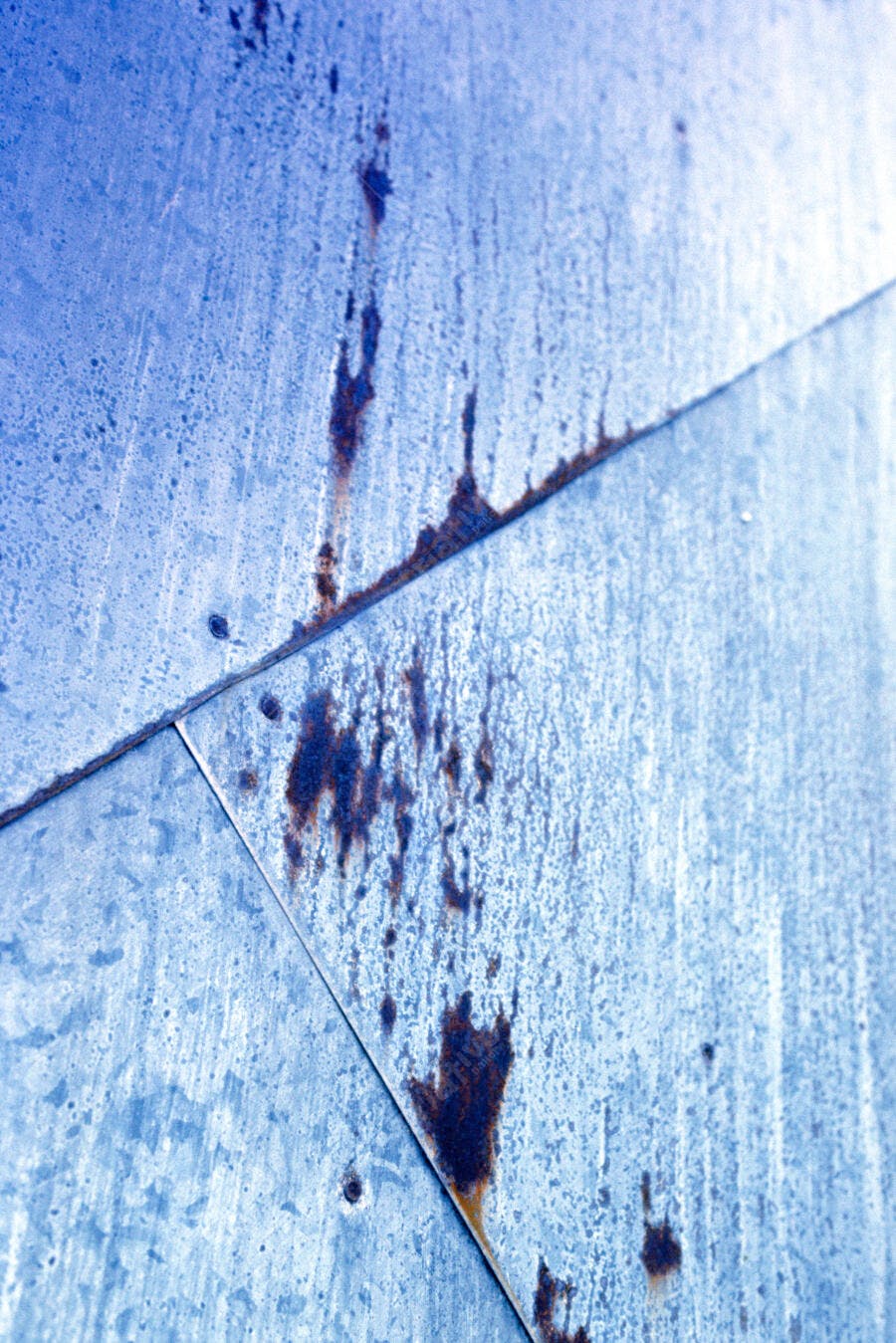Metal enferrujado textura azul
