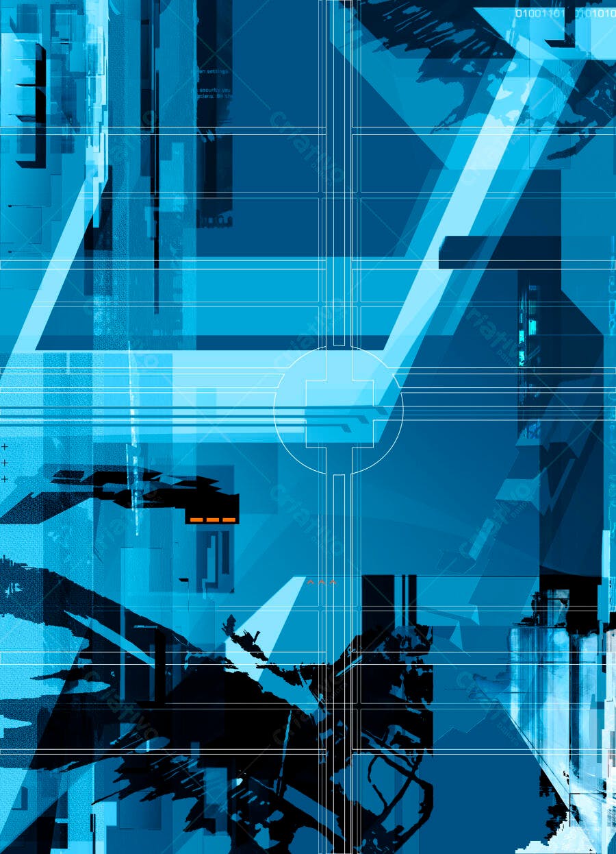 Arte Abstrata Azul Tecnologia