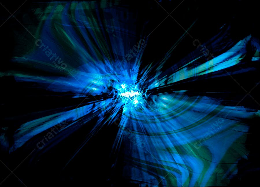Explosão de Luz Azul e Verde Abstrata