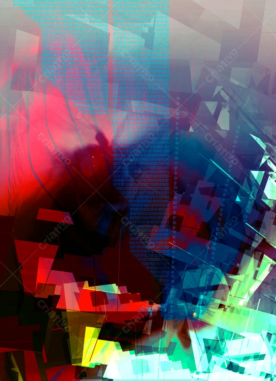 Arte Abstrata Geométrica Cores Vibrantes