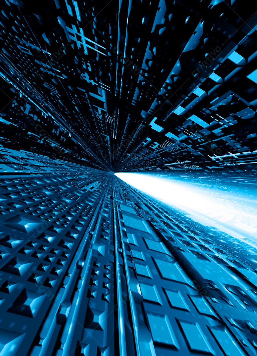 Túnel Azul Abstrato Tecnologia