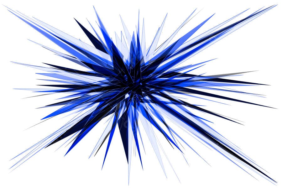 Explosão Abstrata Azul e Preta