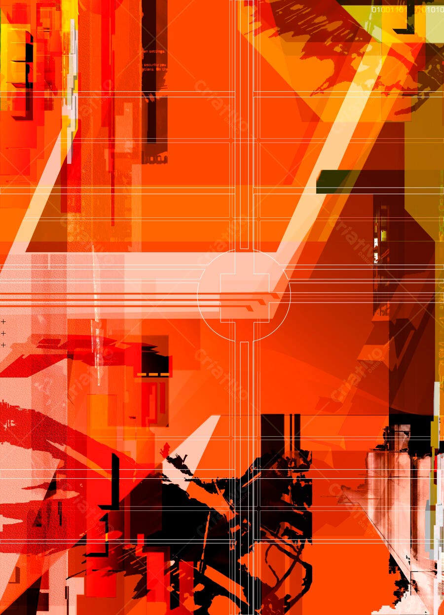 Arte Abstrata Laranja e Vermelho