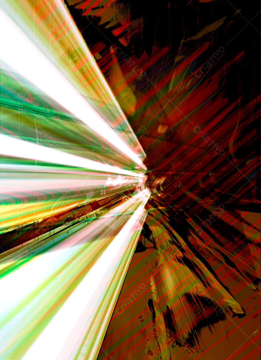 Arte Abstrata Verde e Vermelho
