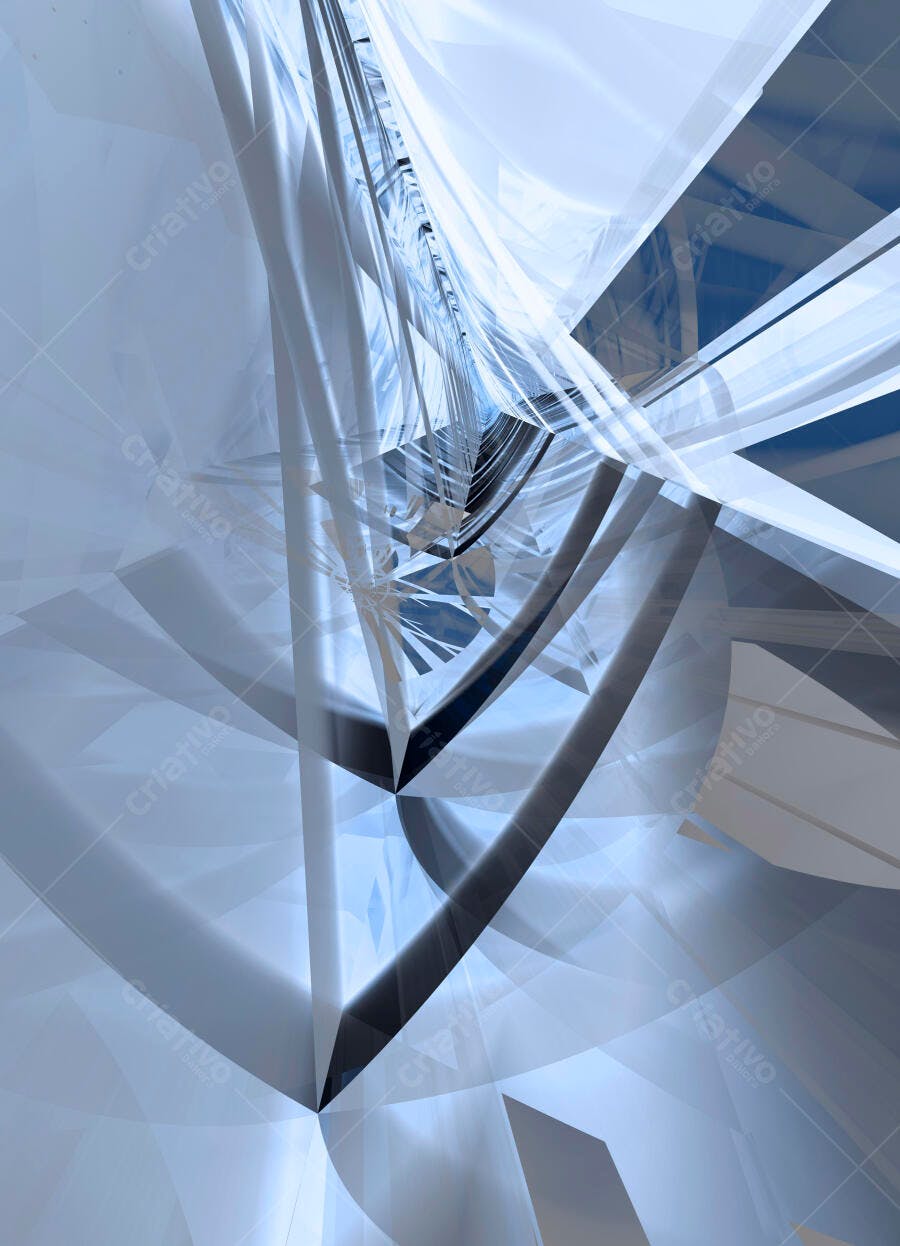 Arte Abstrata Azul e Cinza em Perspectiva