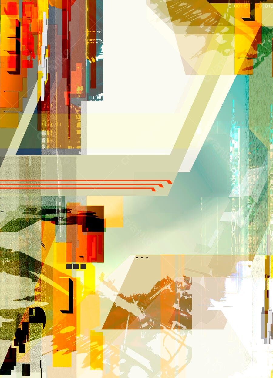 Arte Abstrata Geométrica em Tons Quentes