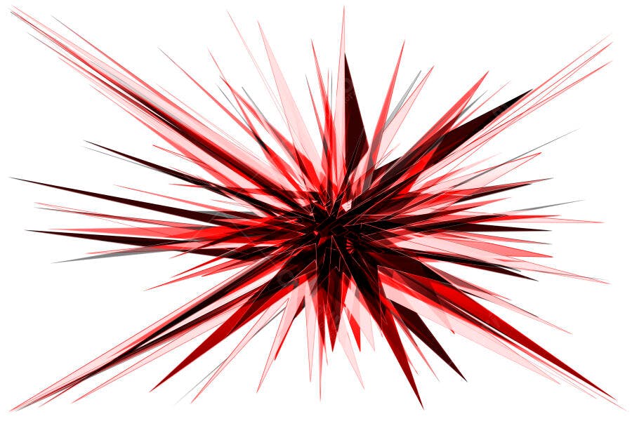 Explosão Abstrata Vermelha e Preta