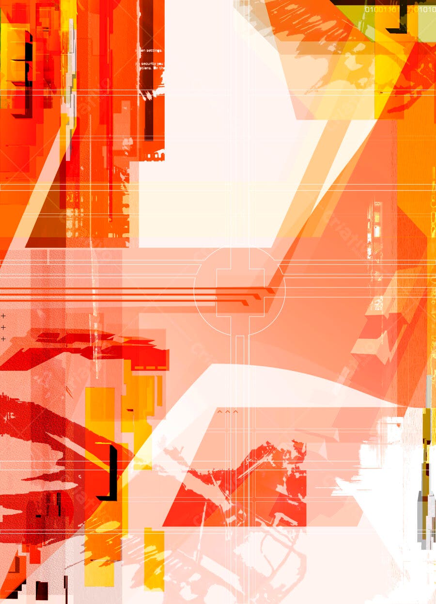 Arte Abstrata Vermelha e Laranja