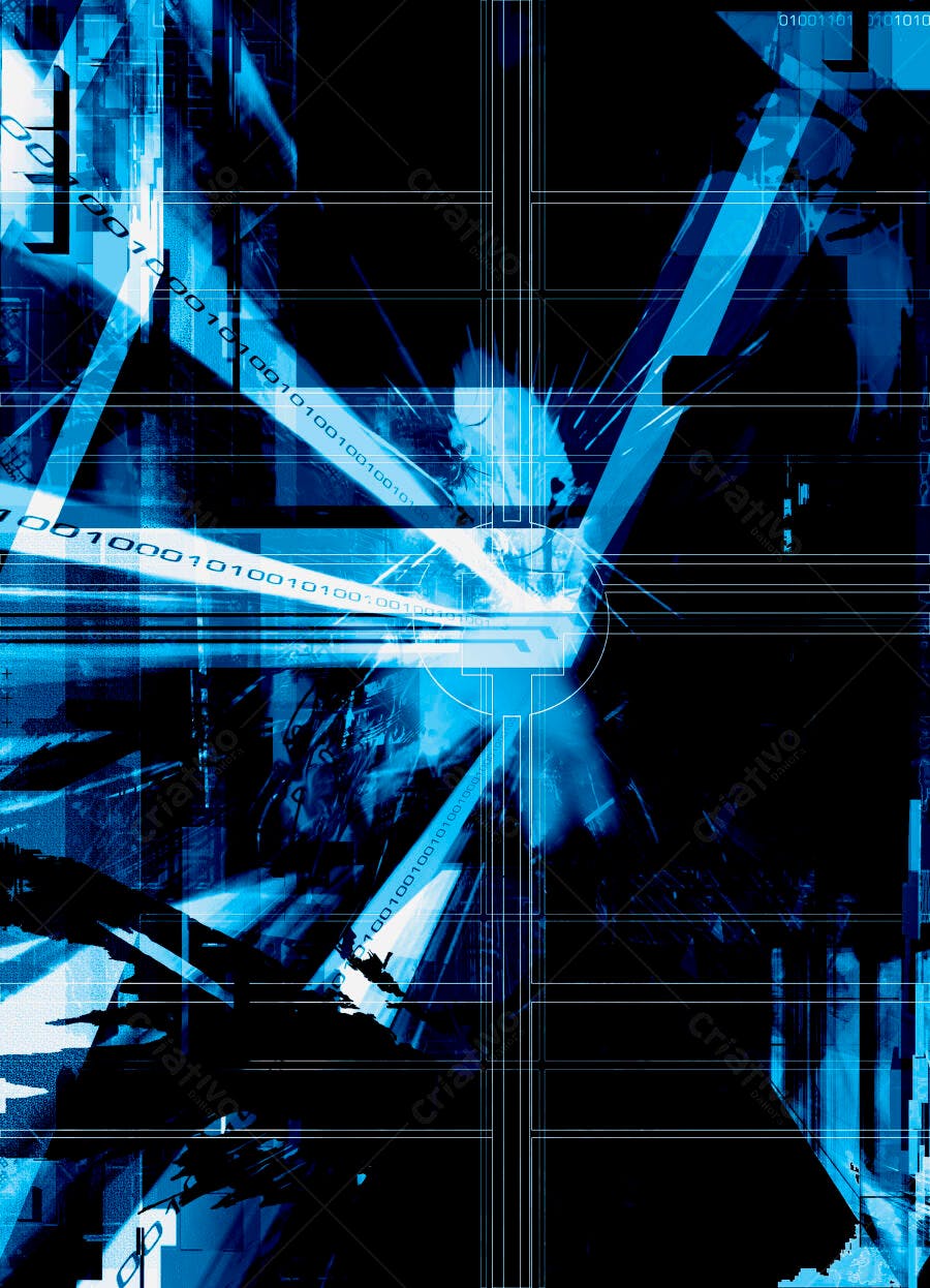 Arte Abstrata Azul Tecnologia Digital