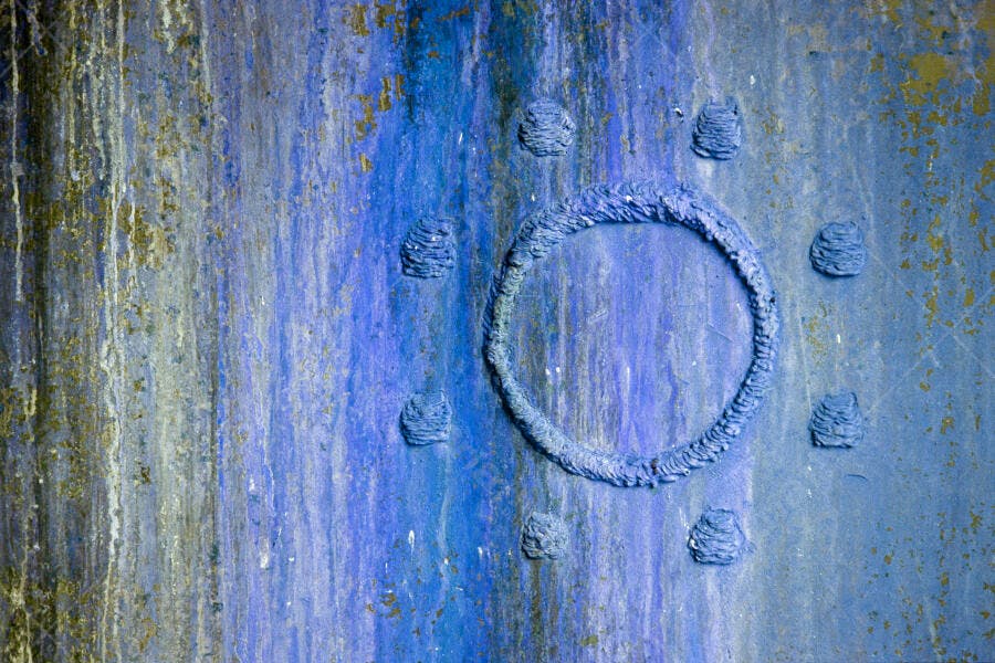 Textura azul metálica com círculo central