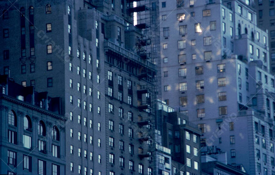 Edifícios de Nova York ao entardecer