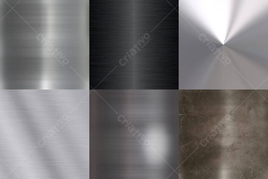 Amostra de texturas metálicas e de mármore