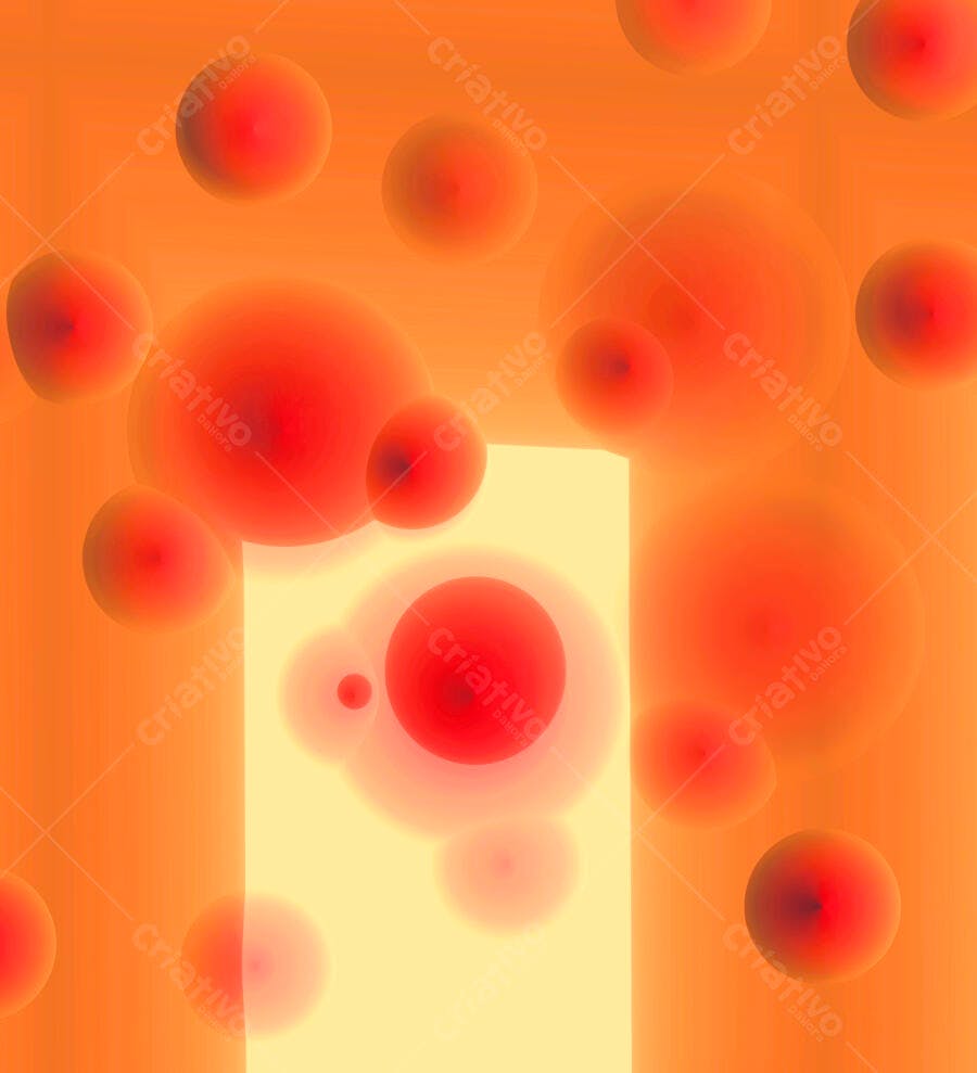 Bolhas abstratas laranja e vermelho