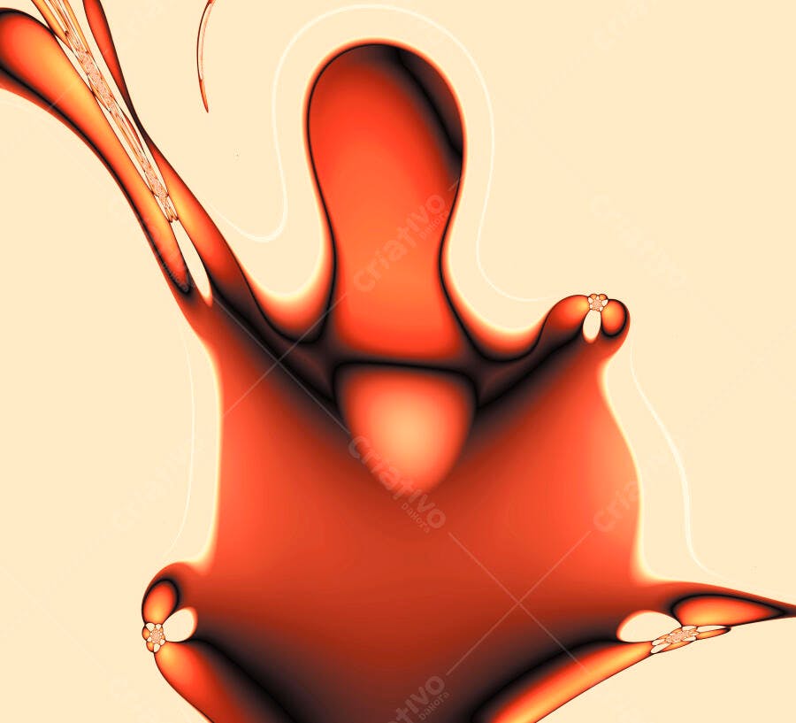 Forma abstrata em tons de laranja e bege